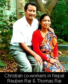 Pastor Thomas Rai (and his wife) of Kathmandu's Grace Church. Another friend of our tracts ministry.