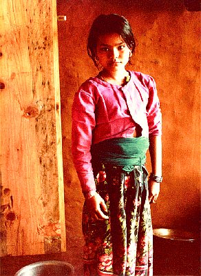 1979 Nepal, Pokhara-Muktinath Trek. Photo taken by Ken Street, probably his best one ever. It was snapped indoors, with a broken light-meter, no flash, no tripod, and on high-speed film. But it came out nice anyway.